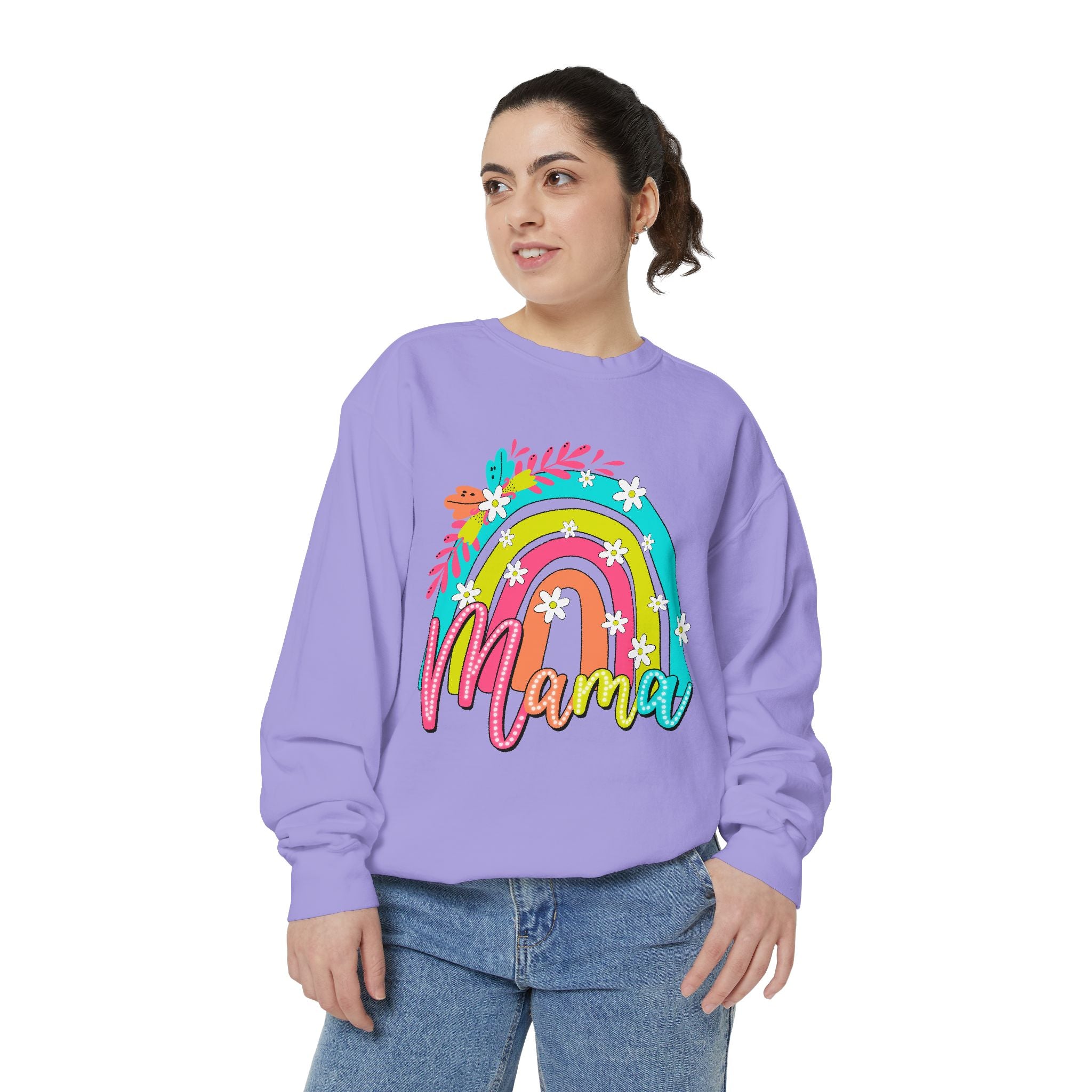 Mama Rainbow Sweatshirt - Garment-Dyed Cozy Top – VibeStore