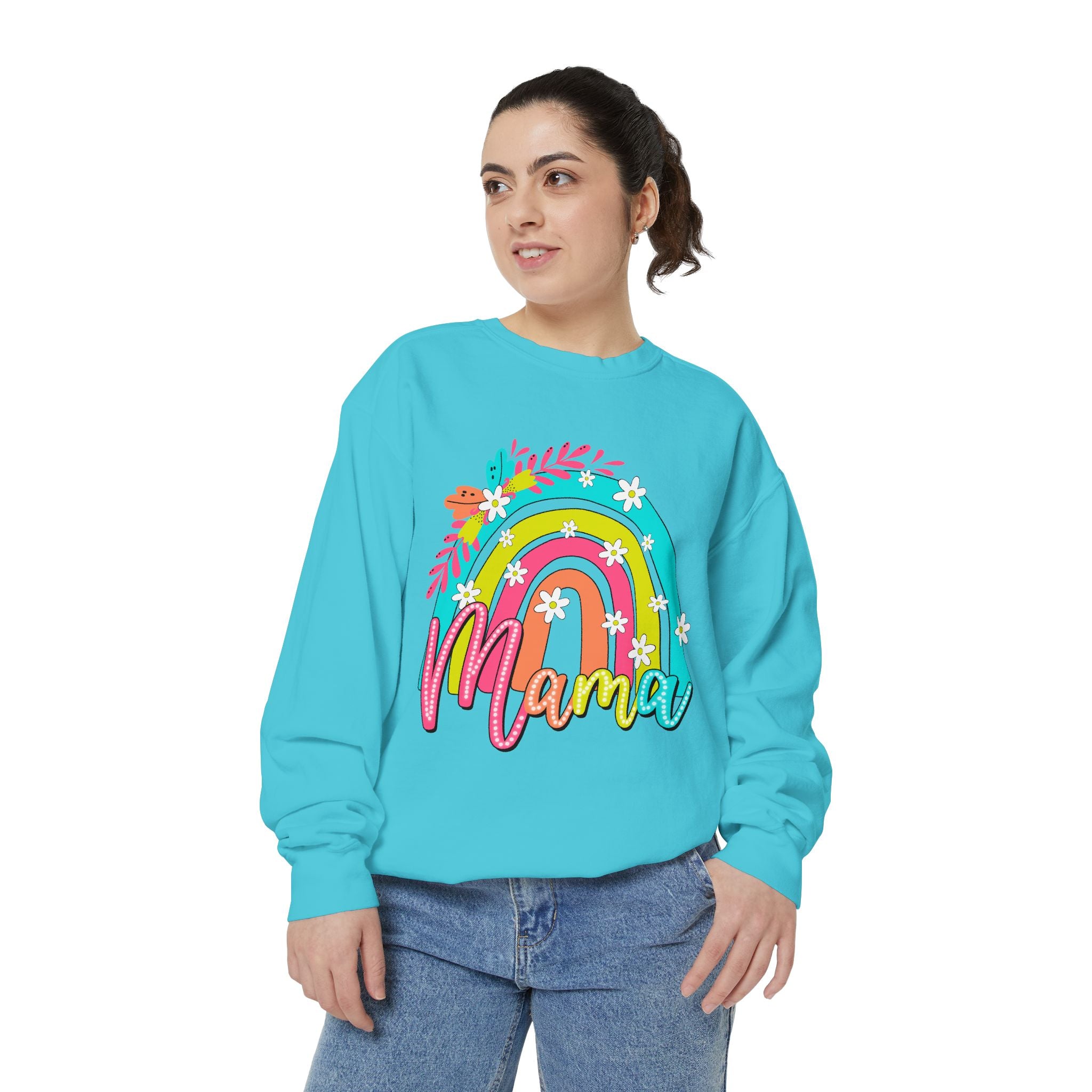 Mama Rainbow Sweatshirt - Garment-Dyed Cozy Top – VibeStore